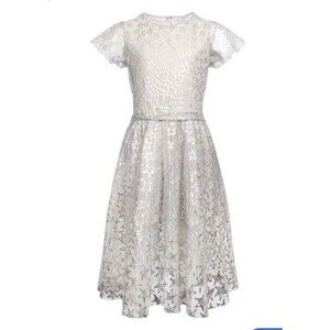 STELLA MCCARTNEY Girls Layered Silver Star Tulle Dress Girls Sz 8
